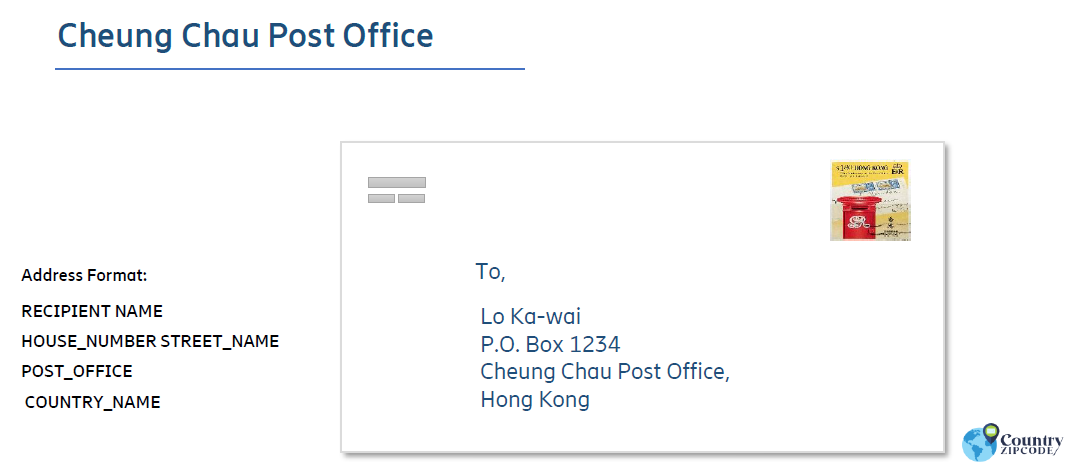 Cheung Chau Post Office (Ccu) Hong Kong Postal code format