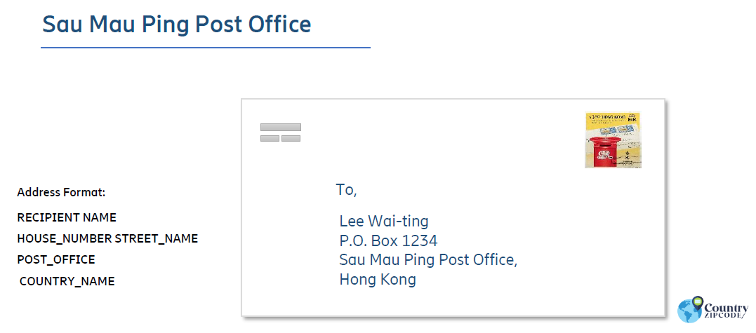 Sau Mau Ping Post Office (Smp) Hong Kong Postal code format