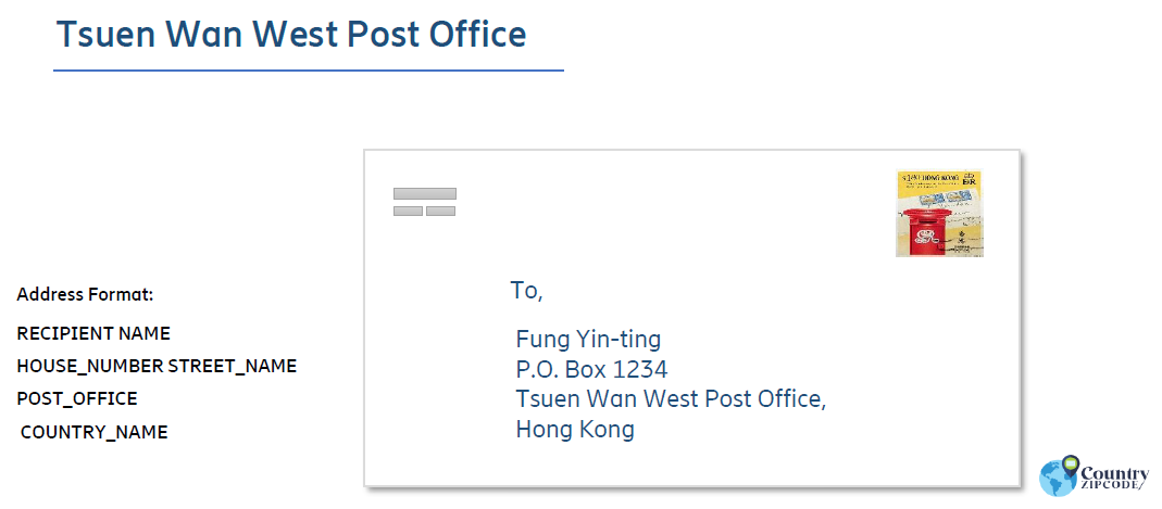 Tsuen Wan West Post Office (Tww) Hong Kong Postal code format